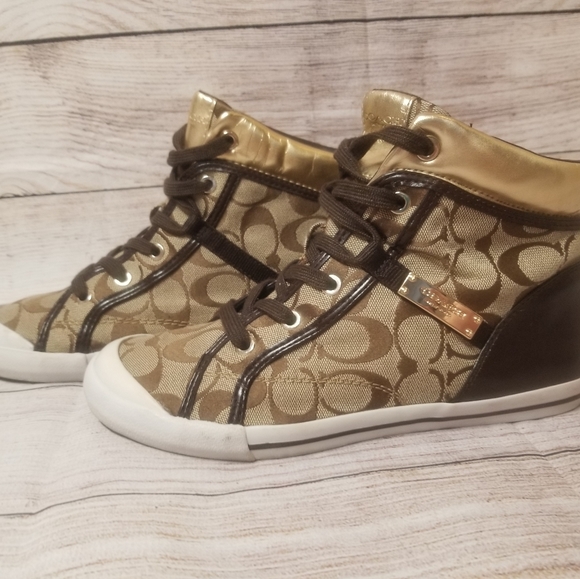 Coach Shoes - final price Coach Freesia  Canvas High Tops size 8